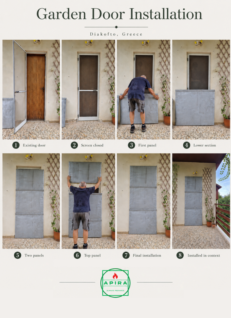 New APIRA Installation in Diakofto, Greece Garden Door