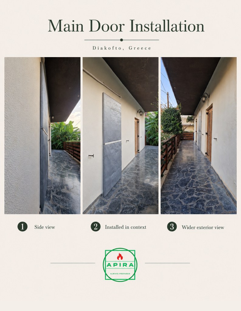 New APIRA Installation in Diakofto, Greece Main Door 
